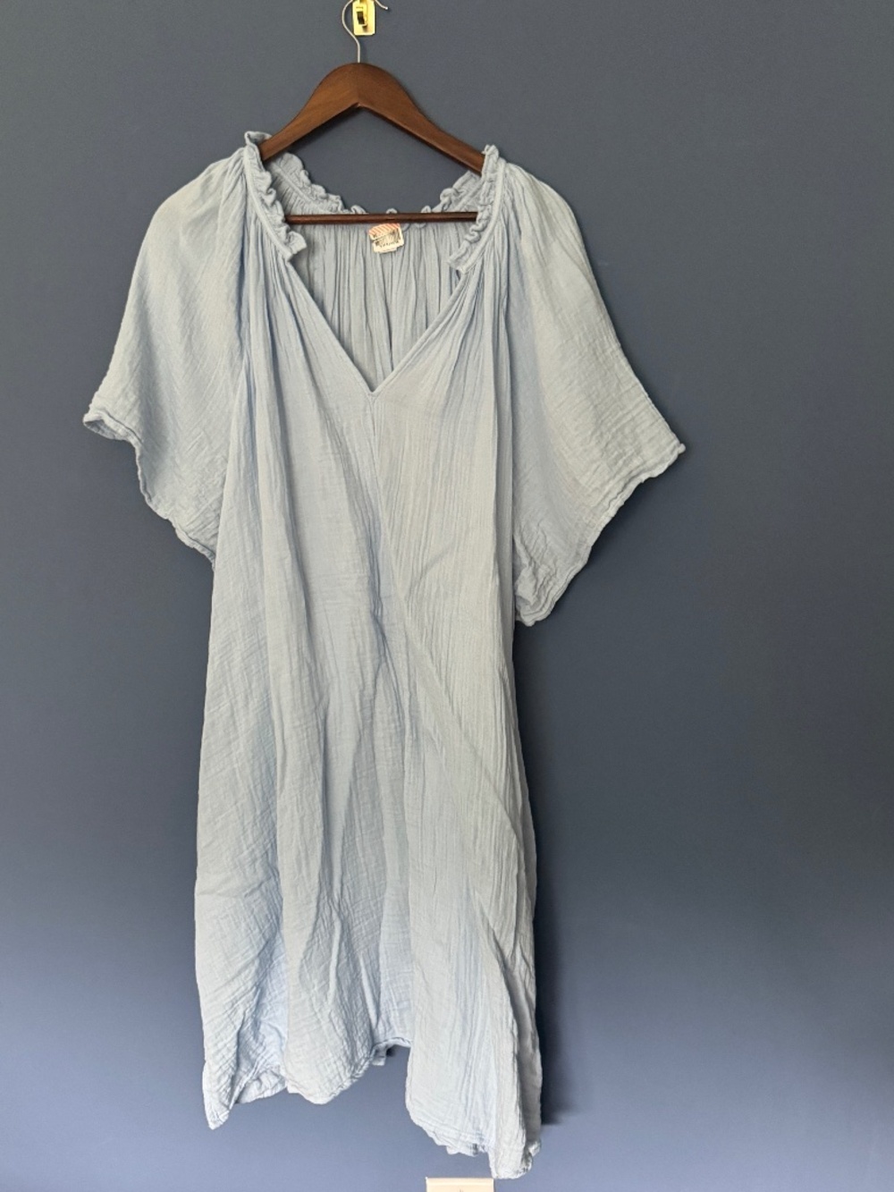 Old Navy light blue crinkle gauze dress Size 4X in EUC